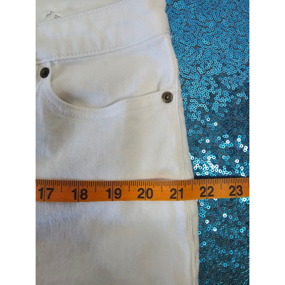 Michael Kors Cropped Skinny White Stretch Denim 16W Lightweight Logo SpringSumme - Picture 7 of 9